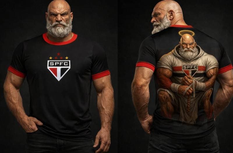 Camiseta SPFC Edição Especial – Guerreiro Tricolor | Estampa Premium Frente e Costas - Frente
