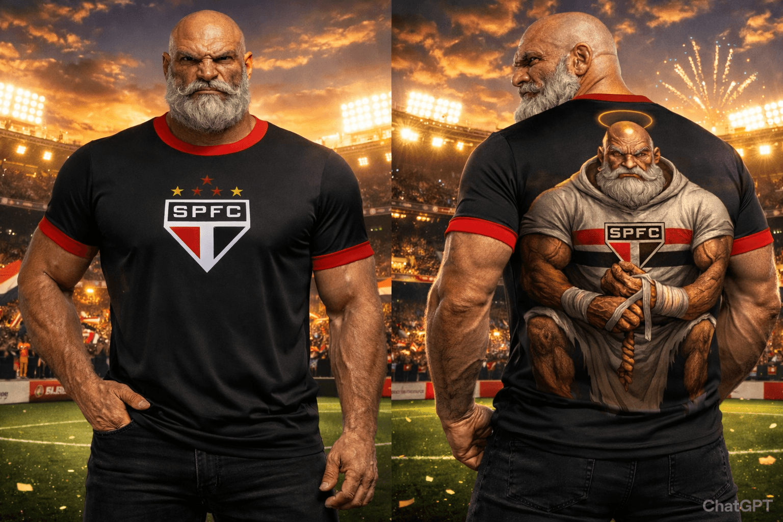 Camiseta SPFC Edição Especial – Guerreiro Tricolor | Estampa Premium Frente e Costas - Frente