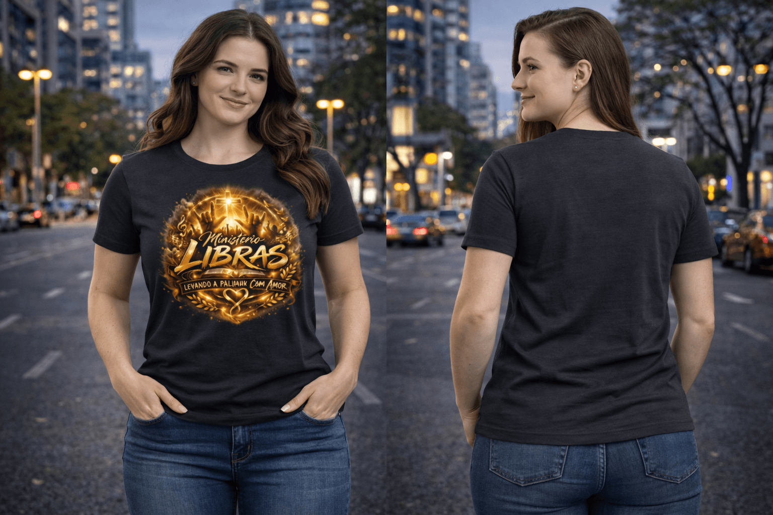 Camiseta “Ministério LIBRAS – Levando a Palavra com Amor” - Frente