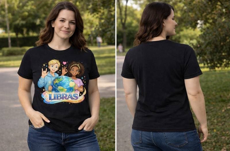 Camiseta LIBRAS Inclusão Mundial – Diversidade e Comunicação - Frente