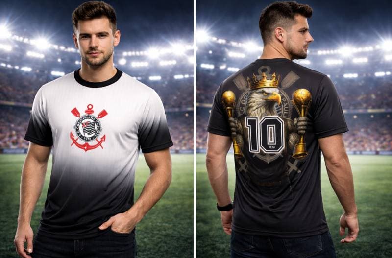 Camiseta Corinthians Águia Rei 1910 - Frente