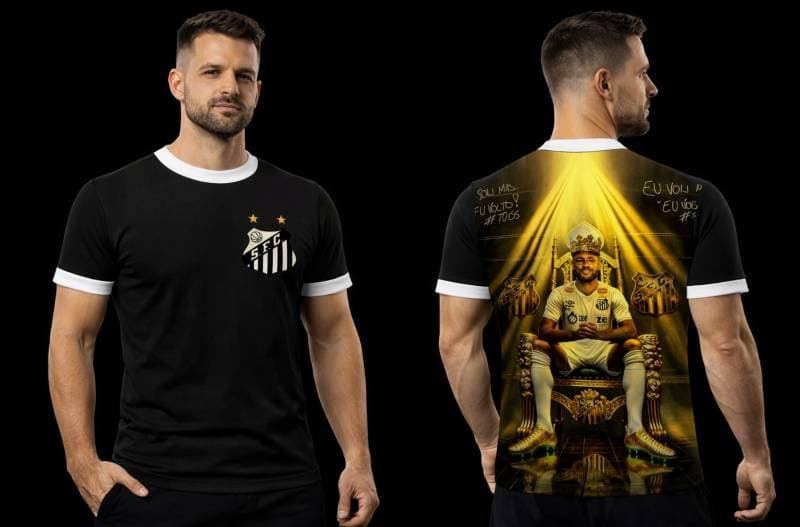 Camiseta Santos FC Edição Especial – Rei da Vila | Estampa Premium Frente e Costas - Frente