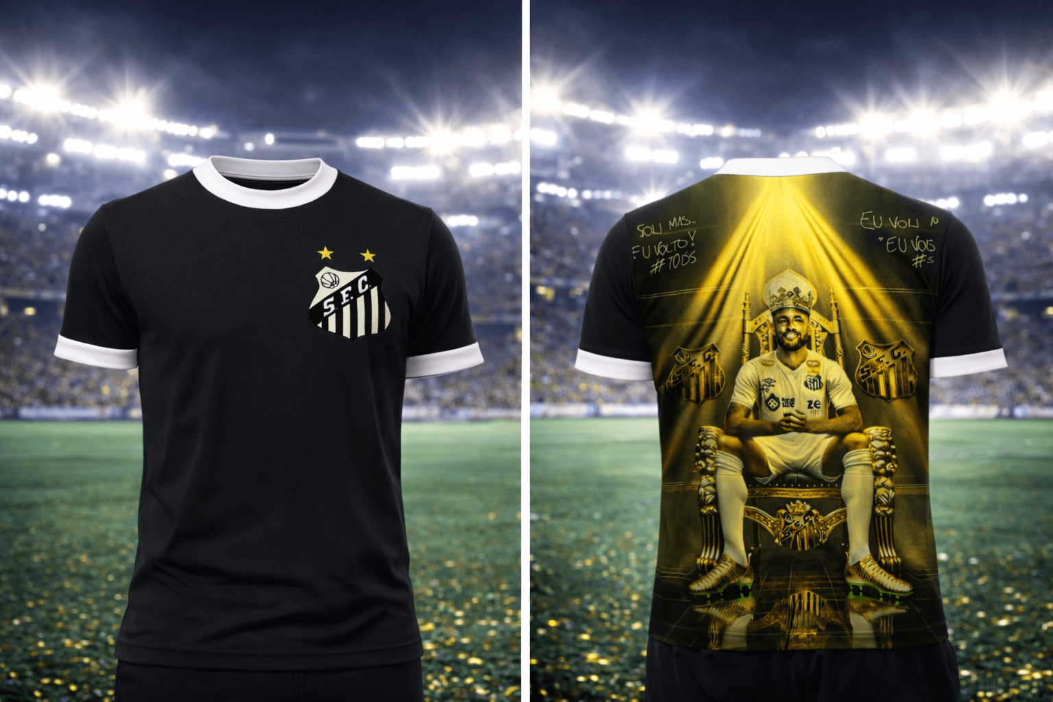 Camiseta Santos FC Edição Especial – Rei da Vila | Estampa Premium Frente e Costas - Frente