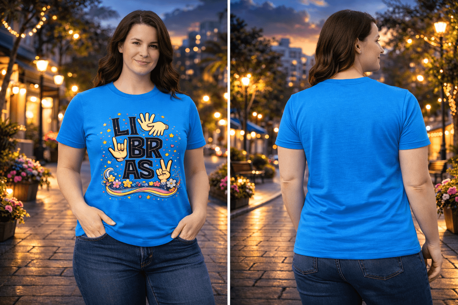 Camiseta LIBRAS Estilizada – Letras e Sinais em Língua Brasileira de Sinais - Frente